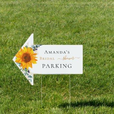 Bridal shower sunflower guest parking arrow sign