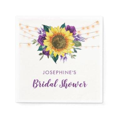 Sunflower Purple Roses Napkins