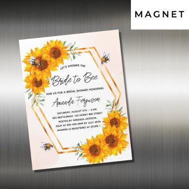 Bridal shower sunflowers bee luxury magnetic Invitations