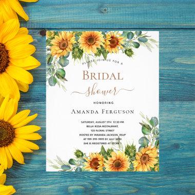 Bridal shower sunflowers eucalyptus budget flyer