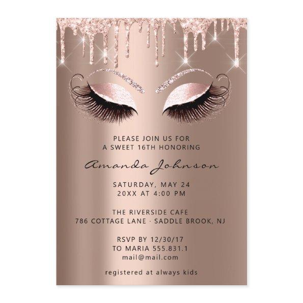 Sweet 16th Glitter Rose Eye Drips