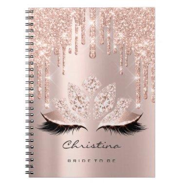 Sweet 16th Lashes Pink Sparkly Rose Notebook
