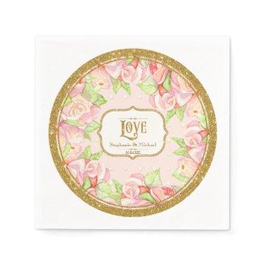 Table Decor Watercolor Rose Bouquet Paper Napkins