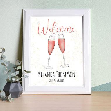 Bridal Shower Tabletop Welcome Sign Pink Champagne