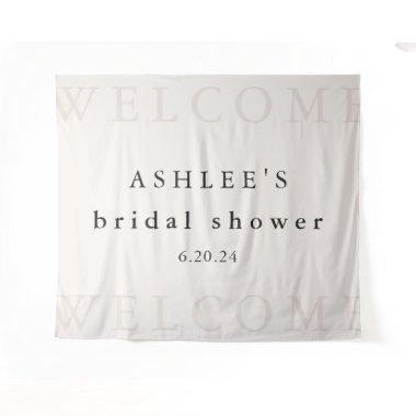 Taupe and Black Typography Welcome Tapestry