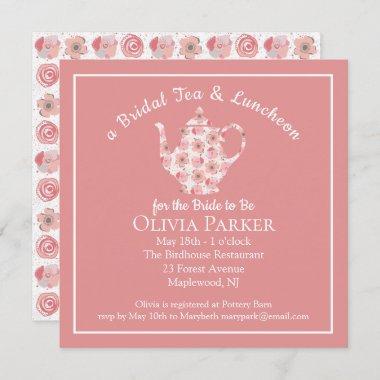 Bridal Shower Tea and Luncheon Teapot Invitations