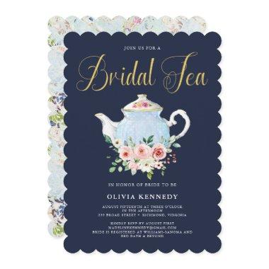 Tea Elegant Blush Floral Gold