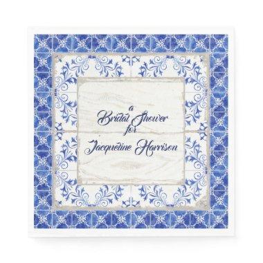 Tea Luncheon Blue White Farmhouse Napkins