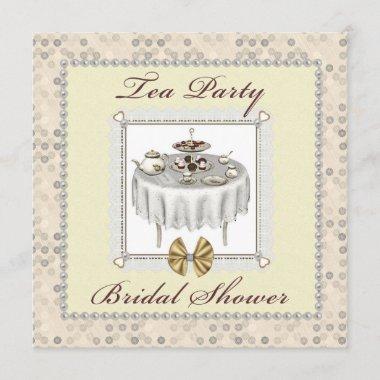 Bridal Shower Tea Party Desserts Square Invitations