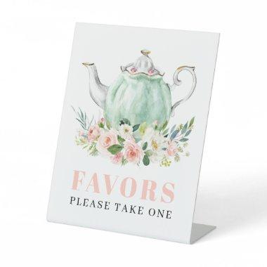 Bridal Shower Tea Party Favor Pedestal Sign