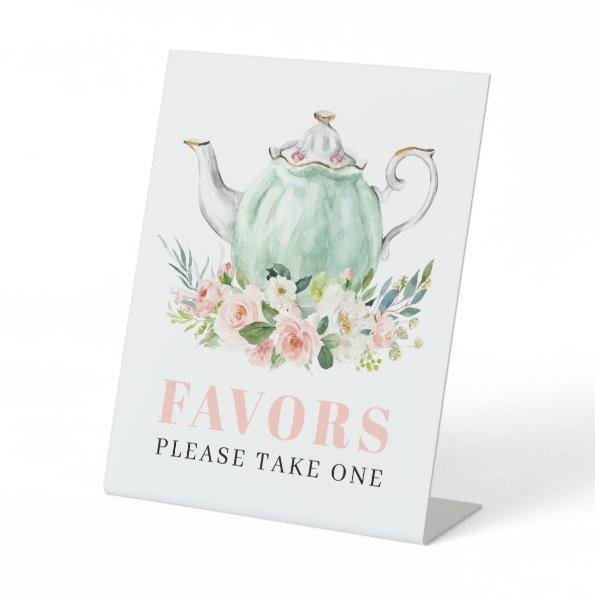 Tea Party Favor Pedestal Sign