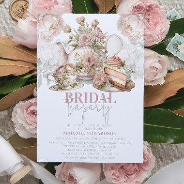 Bridal Shower Tea Party Floral Elegant Invitations
