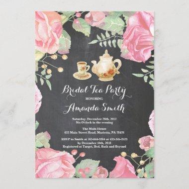 Bridal Shower Tea Party Invitations Floral