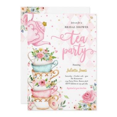 Tea Party Pink And Gold Floral