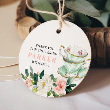 Bridal Shower Tea Party Round Favor Tags
