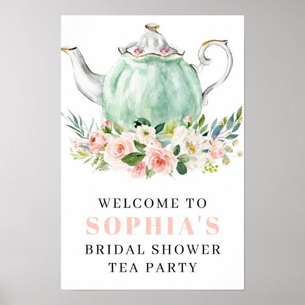 Bridal Shower Tea Party Welcome Poster