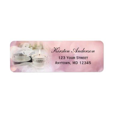 Bridal Shower Tea | Pink Bokeh Address Label