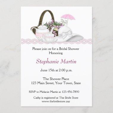 Bridal Shower Tea Pink Invitations