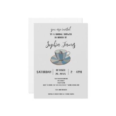 Bridal Shower Teacup Registration QR Code Invitations