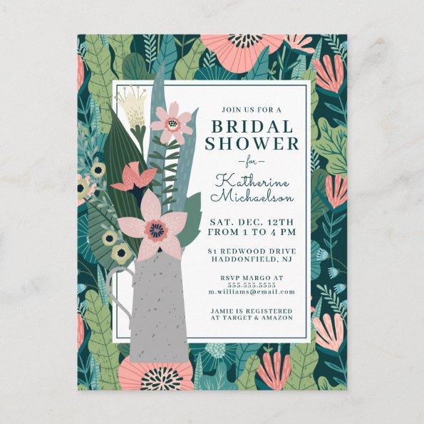 BRIDAL SHOWER | Teal Flower Bouquet PostInvitations