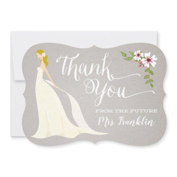 Bridal Shower Thank You Invitations - Blonde