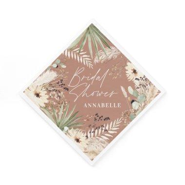 Bridal shower thankyou modern pampas grass foliage napkins