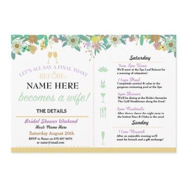 Toast Floral Mint Pink Invite