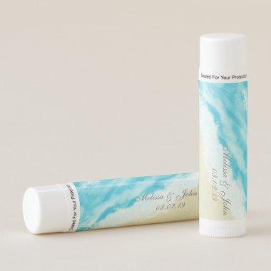 Bridal Shower Tropical Beach Sand Ocean Wedding Lip Balm