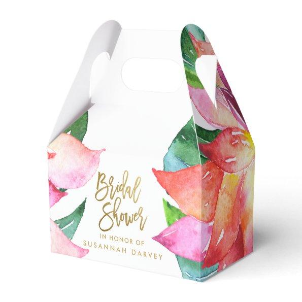 Bridal Shower | Tropical Watercolor Thank You Favor Box
