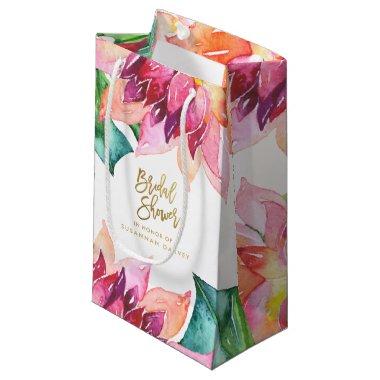 Bridal Shower | Tropical Watercolor Thank You Small Gift Bag