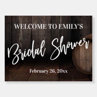 Bridal Shower Typography Wood Barrel Welcome Foam Board