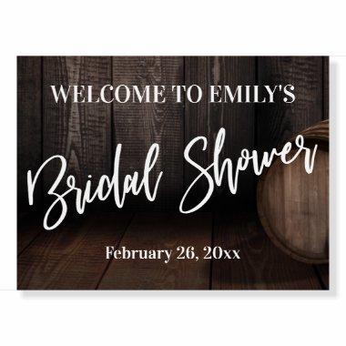 Bridal Shower Typography Wood Barrel Welcome Foam Board