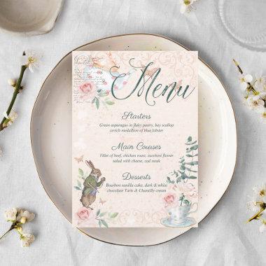 Vintage Alice In Wonderland Menu