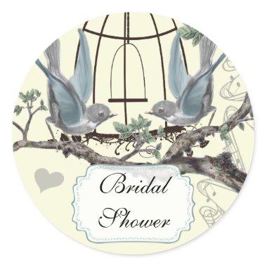 Bridal Shower Vintage Bluebird Wedding Seal