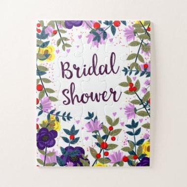 Bridal Shower Vintage Flowers Jigsaw Puzzle