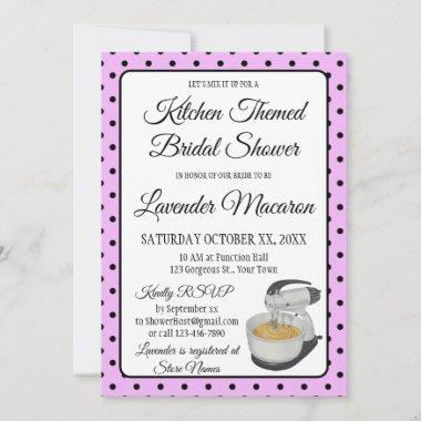 Bridal Shower Vintage Polka Dots Bows Lavender