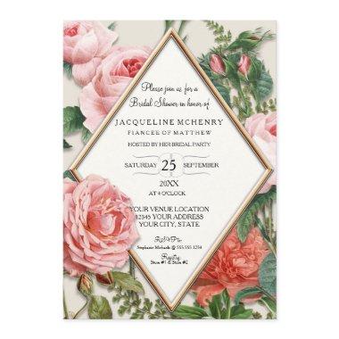 Vintage Roses Floral Rose Gold Taupe