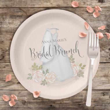Bridal Shower Watercolor Elegant Floral Brunch Paper Plates