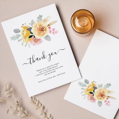 Bridal Shower Watercolor Floral Thank You Invitations