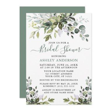Watercolor Greenery Sage Green