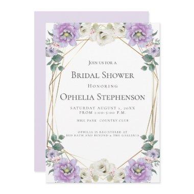 | Watercolor Lavender Peonies Frame