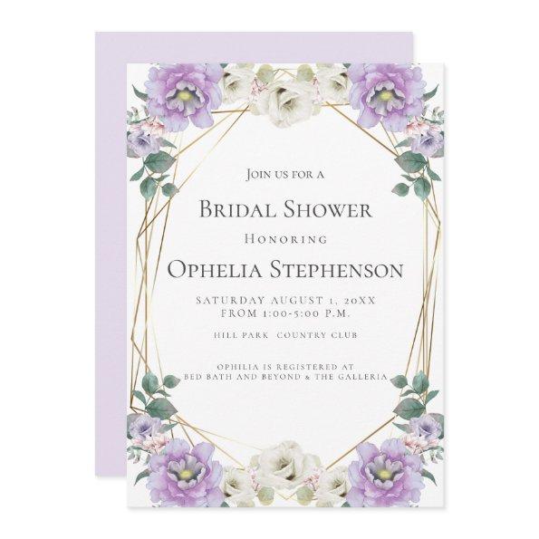 | Watercolor Lavender Peonies Frame