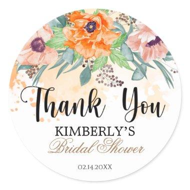 Watercolor poppies Classic Round Sticker