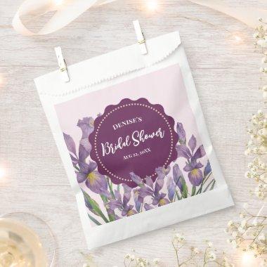 Watercolor Purple Irises Botanical Favor Bag