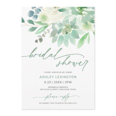 Bridal Shower Watercolor Succulent Greenery Invitations