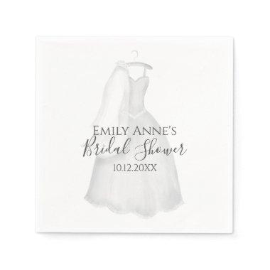 Bridal Shower Wedding Gown Pretty Bride Cute Napkins