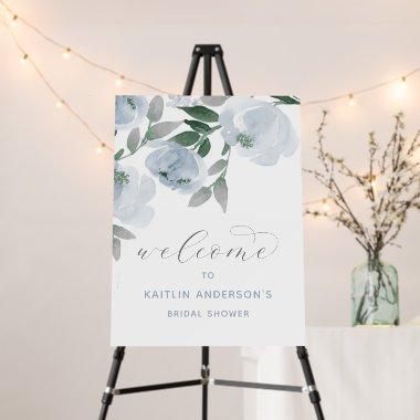 Bridal Shower Wedding Soft Dusty Blue Floral Foam Board