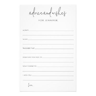 Bridal Shower Wedding Wishes & Advice Paper Invitations