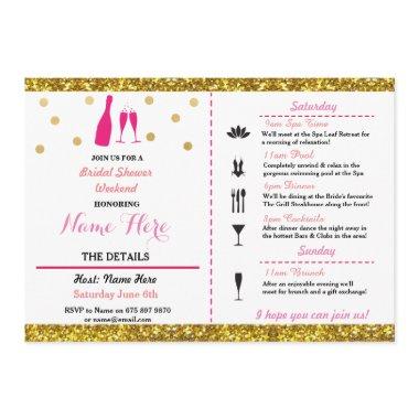 Weekend Itinerary Champagne Invite