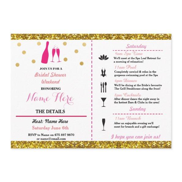 Weekend Itinerary Champagne Invite